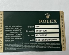 Scheda garanzia ROLEX ORIGINALE Submariner 116610LN 2011 serie casuale 888 Hong Kong