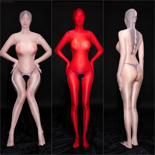 Body donna trasparente olio