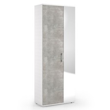 ARMADIO SCARPIERA MULTIUSO DISPENSA ANTE SPECCHIO L73xP35xH195 CM COMPOS CEMENT