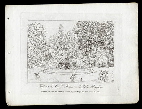 Fontana nella villa borghese - villa,