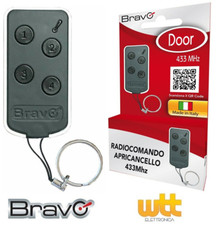 TELECOMANDO CANCELLI ANTIFURTI UNIVERSALE 4 TASTI BRAVO DOOR 1 433 MHz DOOR