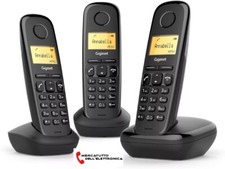 Telefono Cordless Gigaset A170 Trio Rubrica 50 NUMERI Retroilluminato Sveglia