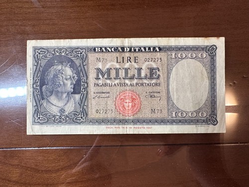 Banconota lire 1000 italia - lire,