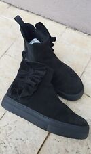 Frau Donna Scarpe Stivaletto Tronchetto camoscio nero