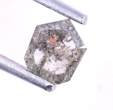 Diamante naturale sfuso 0,58 ct diamante fantasia sale e pepe taglio geometri...