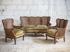 Set divano e poltrone liberty in paglia di vienna