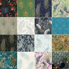 Pavone Uccelli & Piume Parati - Metallico & Brillantini Effetto - Vari Disegni