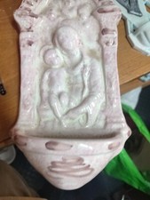 Acquasantiera  In Ceramica Vintage Antica