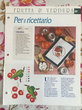 Schema punto croce Ricamo Frutta e verdura ricettario melograno ciliegia 