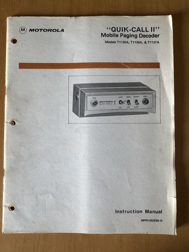 Motorola quick call mobile - quick-call, ii