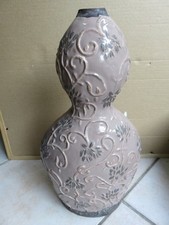vecchio vaso in CERAMICA DECORATA a forma di bottiglia elemento d arredo vintage