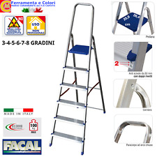 Scala in Alluminio 3 4 5 6 7 8 Gradini FACAL Portata 100 Kg 1 Rampa Domestica