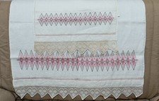 Asciugamani da bagno in lino ricamato a mano punto filza