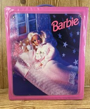 Vintage Barbie Fashion Doll camera da letto pieghevole letto custodia Mattel 1994 rosa