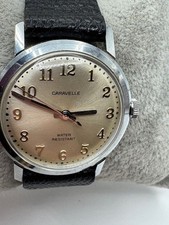 Orologio Vintage Uomo Caravelle Tono Argento Automatico FUNZIONANTE
