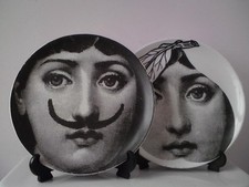 2 piatti vintage Piero Fornasetti - Lina Cavalieri Tema e Variazioni n. 21 e 24