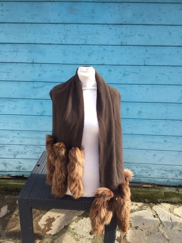 Stola lana marrone vintage - lana,