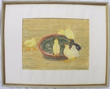 Giuseppe MONTANARI (Osimo 1889-Varese 1976) PULCINI Tecnica Mista Monotipo 29x37