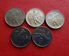 LOTTO 5 monete 50 Lire 1991