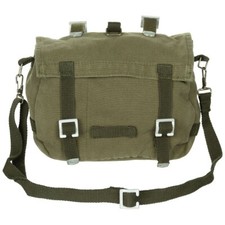 TASCAPANE PICCOLO TIPO MILITARE MFH IN CANVAS DI COLORE VERDE PRELAVATO