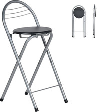 1 Pezzo Sgabello Bar Alto Pieghevole Pieghevole Portatile Cucina Con Schienale, 