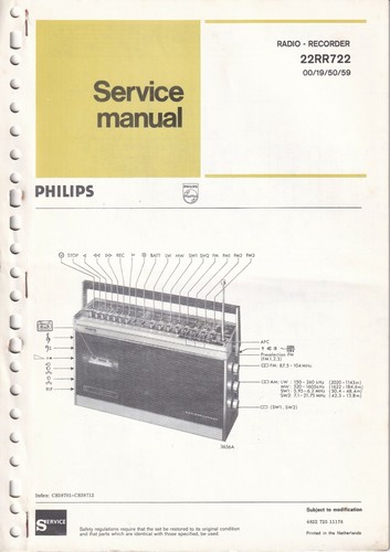Manuale servizio philips 22 - manuale,