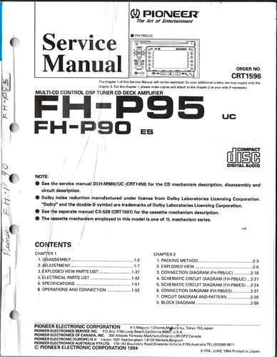 Pioneer p95 fh - fh-p95, uc,