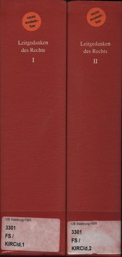 Leitgedanken des rechts - leitgedanken, paul