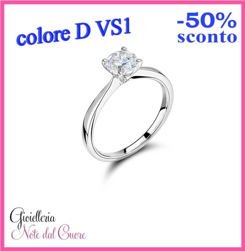 Anello solitario oro - anello, bianco