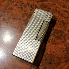 Accendino vintage Dunhill Rollagas taglio diamante colore argento revisionato