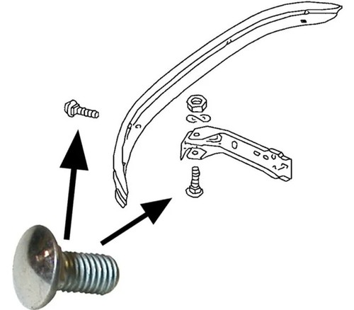 Bullone cromato per paraurti - cromato, a