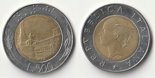1992 Italy 500 lire coin