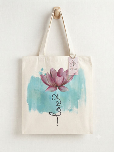 Borsa lotus dipinta mano - borsa,