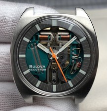 Orologio restaurato SVIZZERO 1971 Bulova Accutron Spaceview "T" #770 Tuning Fork 2141