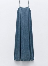 ZARA Denim TRF Midi Dress