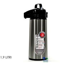 THERMOS A PULSANTE LT. 1,9 ESTERNO IN ACCIAIO INTERNO IN VETRO CALDO FREDDO