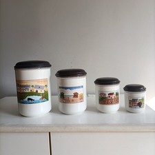 VILLEROY & BOCH N. 4 BARATTOLI IN CERAMICA DESIGN NAIF LAPLAU ANNI 70/80