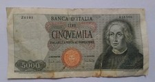 5000 LIRE COLOMBO I° TIPO