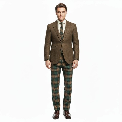 Pantalone lana tartan orologio