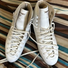 Pattini da ghiaccio Risport in pelle bianca, stivale taglia 35, taglia lama 9