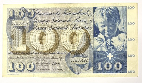 Banconota banca 100 franchi - banconota,