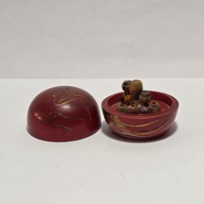 Gioco Giapponese Legno Laccato Rosso Bambole Kokeshi Doll