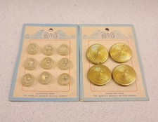 Lotto vintage di 2 BWC ~ 4 BOTTONI ORO 3/4" e 9 LUCITE su cartoncino nuovi vecchio magazzino