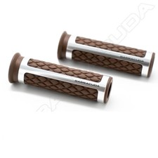 BARRACUDA MANOPOLE UNIVERSALI CLASSIC MARRONE / ARGENTO MOTO VINTAGE OLD CAFE