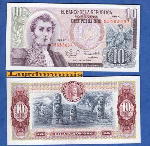 Colombie pesos oro 8 1980 - colombie,