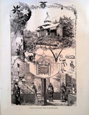 Stampa del 1881 chiosco - stampa, club