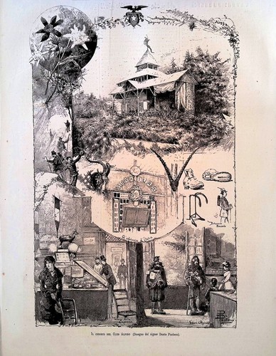Stampa del 1881 chiosco club - del,