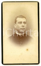 1900 ca ITALIA (?) Ritratto di sacerdote in veste talare *Fotografia CDV