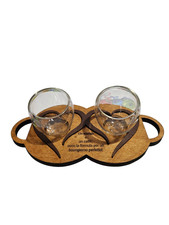 Vassoio porta tazze caffè personalizzato in legno con incisione idea regalo