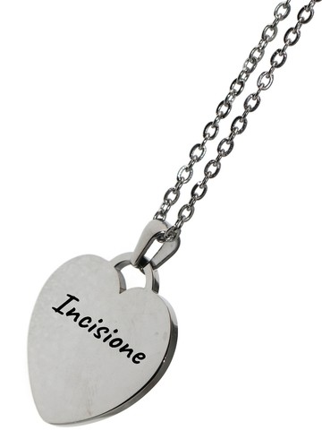 Collana acciaio cuore - collana,